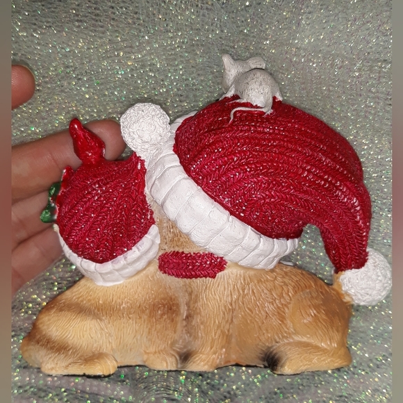 Dog, Cat, Mouse, Cardinal Figurine from Plaste Christmas Decoration Statue - Picture 5 of 7